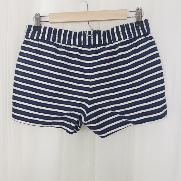 J. Crew pull on short elastic waist linen blend white black navy size 0 - Picture 4 of 6